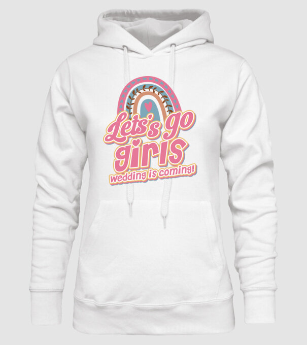 Lets go girls model alb pe tricou