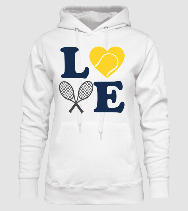 LOVE Tennis model alb pe tricou