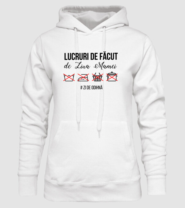 Lucruri de făcut de Ziua Mamei - # zi de odihnă model alb pe tricou