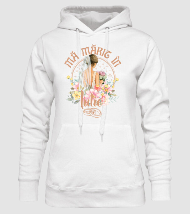 mă mărit - în iulie model alb pe tricou