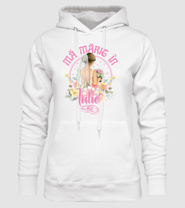 mă mărit - în iulie model alb pe tricou