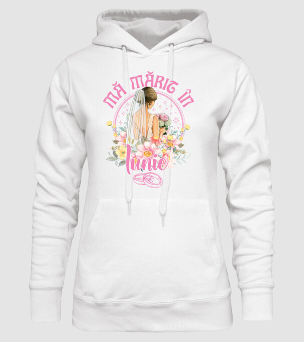 mă mărit - în iunie model alb pe tricou
