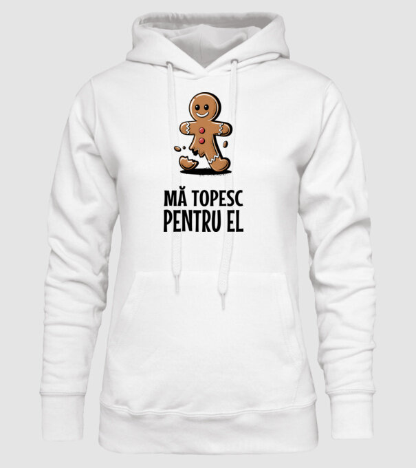 Mă topesc pentru el alb model alb pe tricou