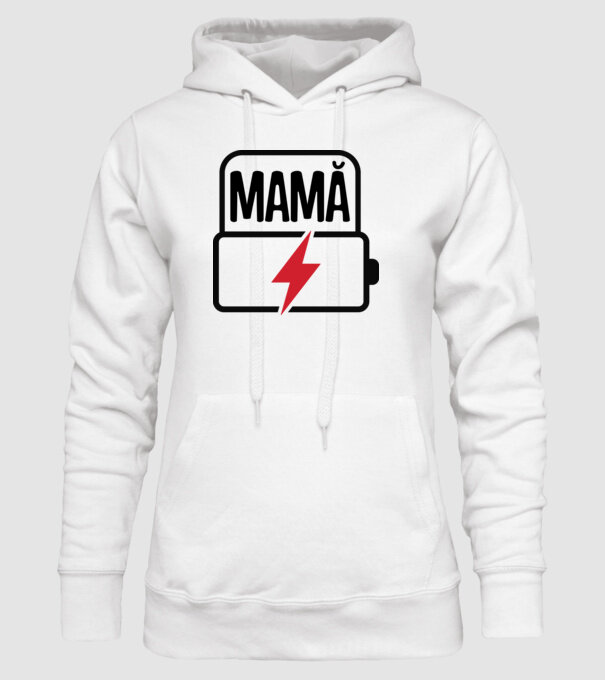 Mamă la încărcat model alb pe tricou
