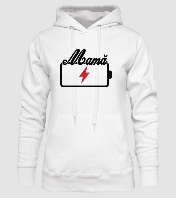 Mamă la încărcat model alb pe tricou