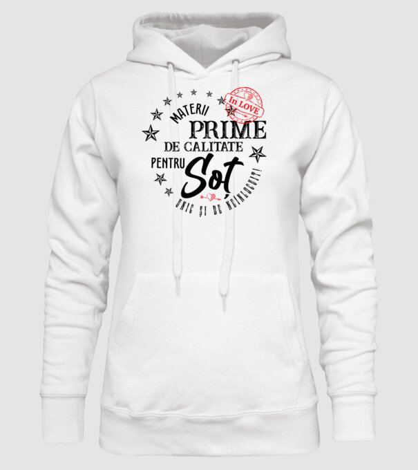 Materii prime de calitate pentru soț model alb pe tricou