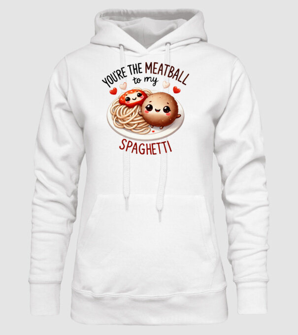 Meatball to my Spaghetti model alb pe tricou