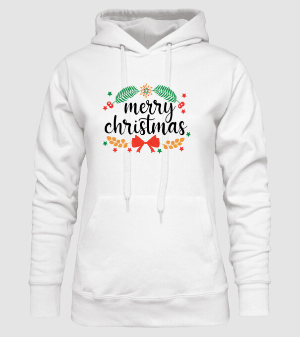 Merry christmas model alb pe tricou