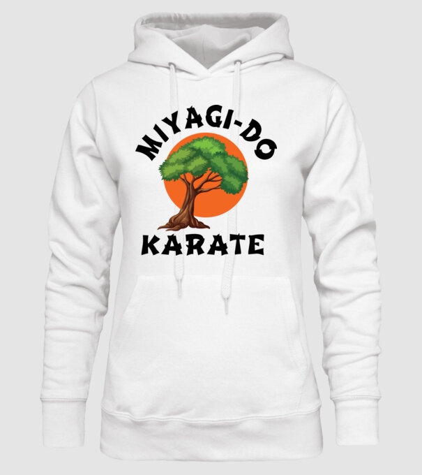Miyagi-do karate logo model alb pe tricou