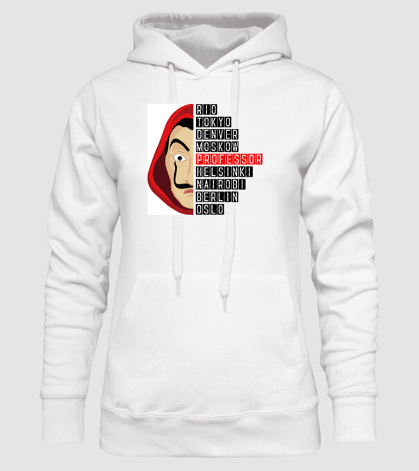 money heist cities model alb pe tricou