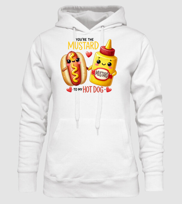 Mustard to my Hot Dog model alb pe tricou