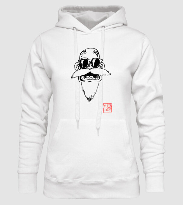 muten roshi art model alb pe tricou