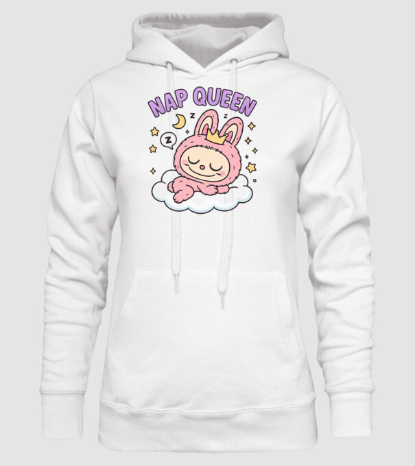 Nap Queen model alb pe tricou