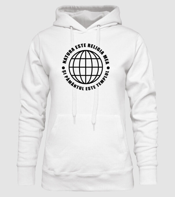 Natura este religia mea model alb pe tricou