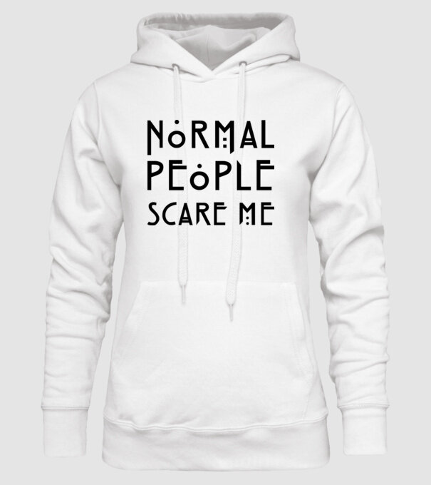 Normal people scare me model alb pe tricou