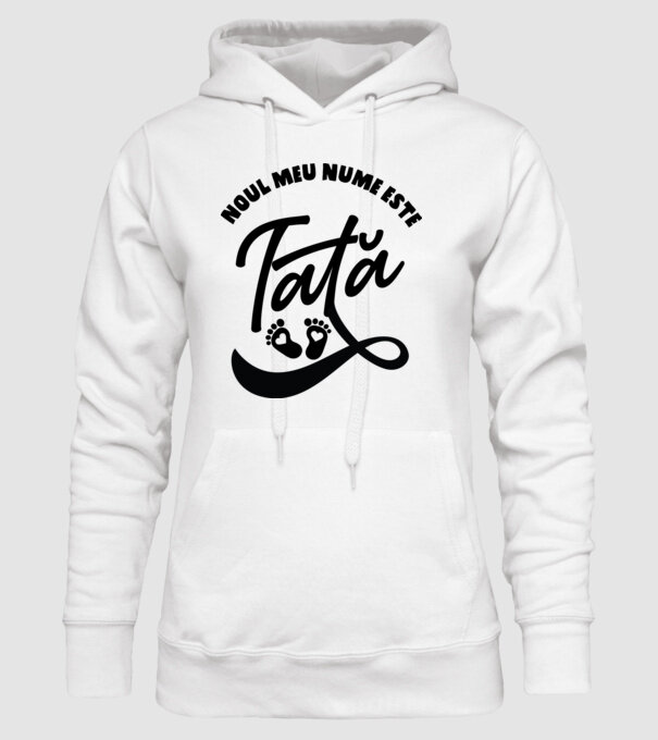 Noul meu nume este Tată model alb pe tricou
