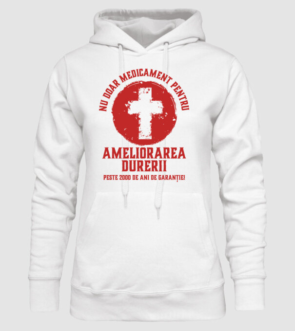 Nu doar medicament pentru ameliorarea durerii, peste 2000 de ani de garanție! model alb pe tricou