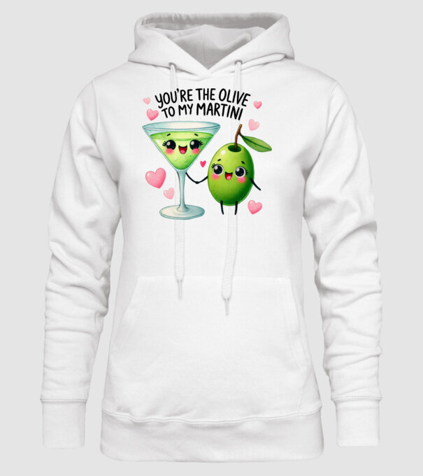 Olive to my Martini model alb pe tricou