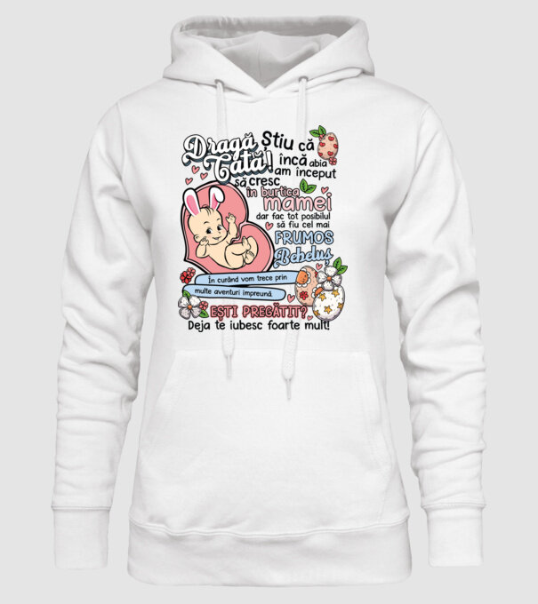 Paști Dragă tată model alb pe tricou