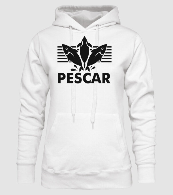 Pescar original model alb pe tricou