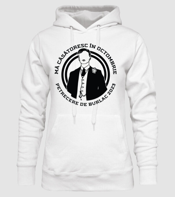 Petrecere de burlac octombrie model alb pe tricou