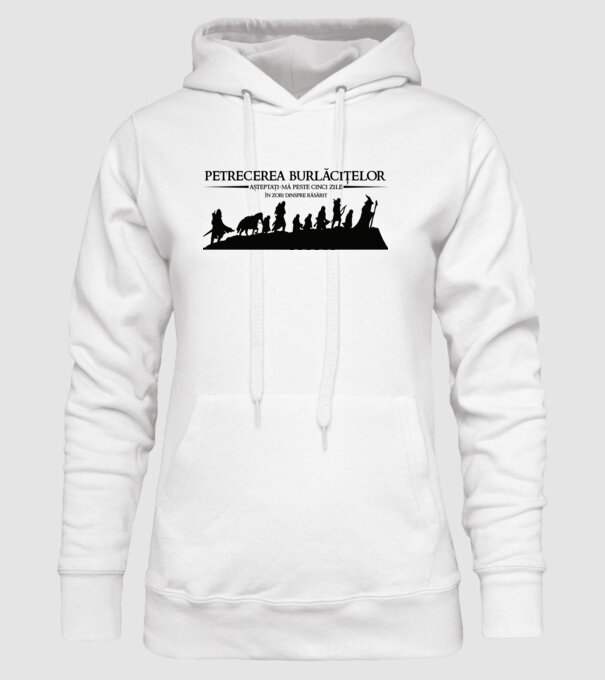 petrecerea burlăcițelor - așteptați-mă peste cinci zile - în zori dinspre răsărit model alb pe tricou