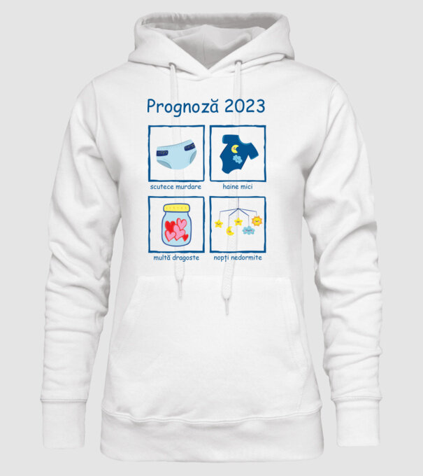 Prognoză 2023 model alb pe tricou