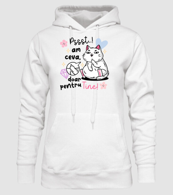 Pssst, am ceva doar pentru tine! model alb pe tricou