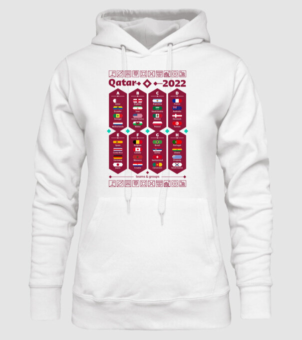 Qatar 2022 teams - groups white model alb pe tricou