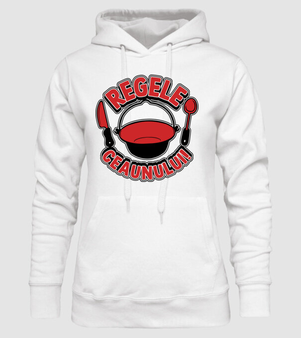 Regele - ceaunului! model alb pe tricou