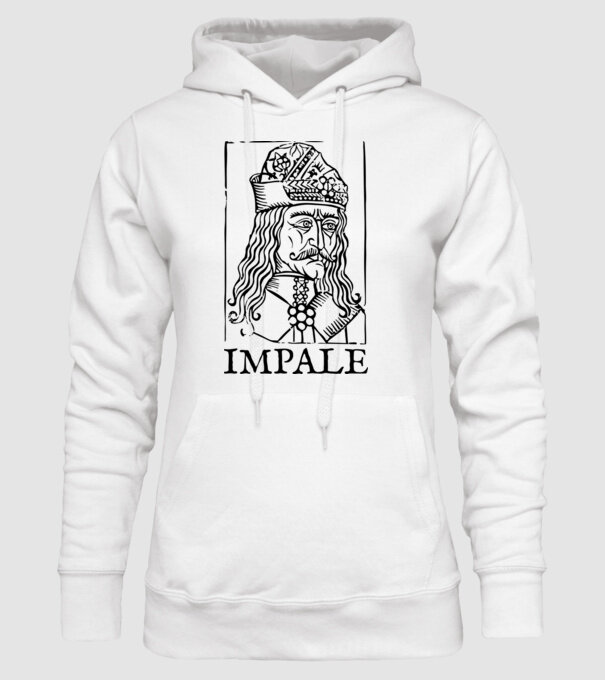 România dracula impale model alb pe tricou