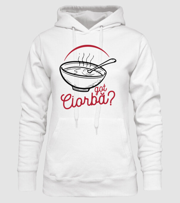 România Got ciorbă model alb pe tricou