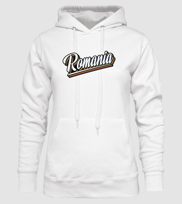 România retro model alb pe tricou