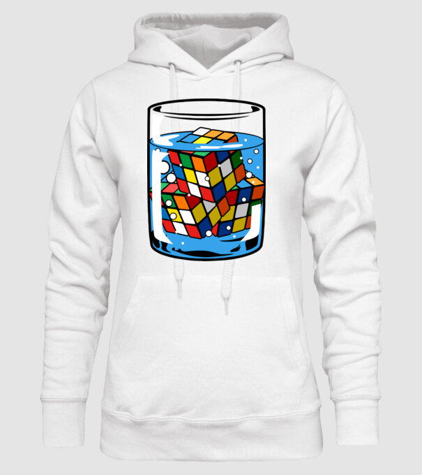 Rubik Ice model alb pe tricou