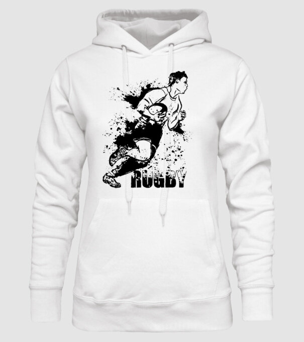 Rugby model alb pe tricou