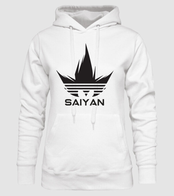 saiyan logo model alb pe tricou