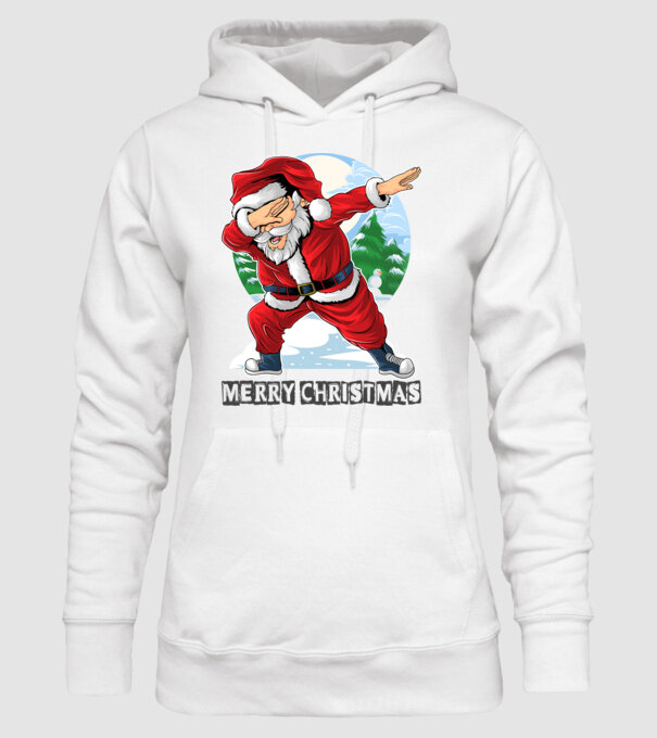 Santa merry christmas model alb pe tricou
