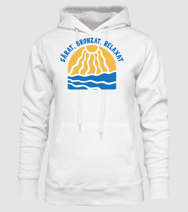 Sărat, bronzat, relaxat model alb pe tricou