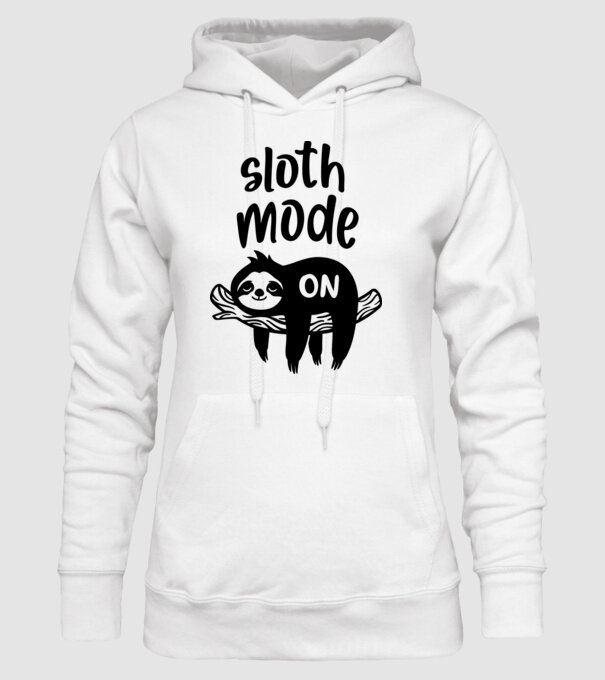 Sloth mode on model alb pe tricou