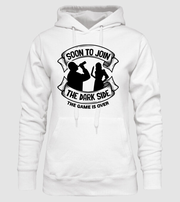 Soon join the dark side model alb pe tricou