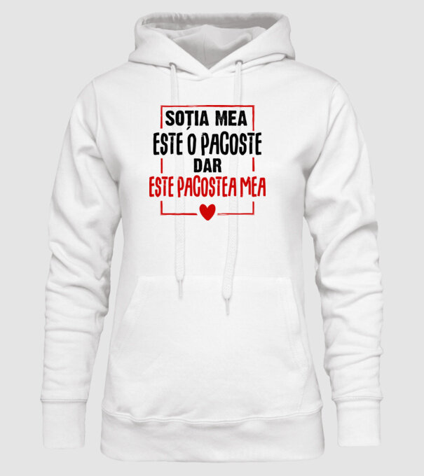 soția mea este o pacoste model alb pe tricou