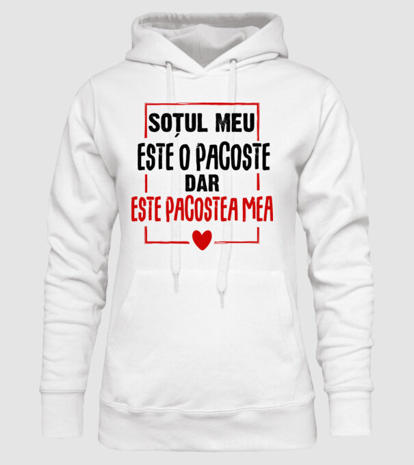 soțul meu este o pacoste model alb pe tricou