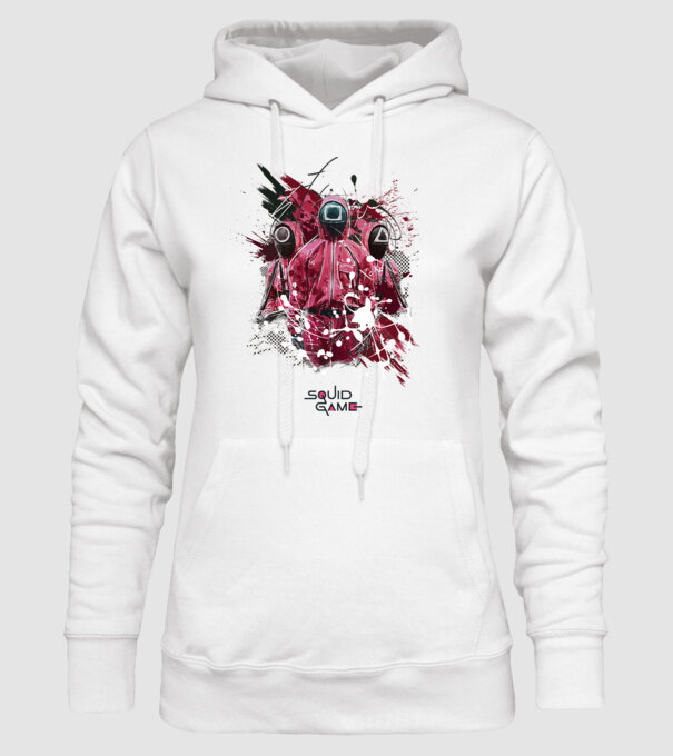 squid game poster model alb pe tricou