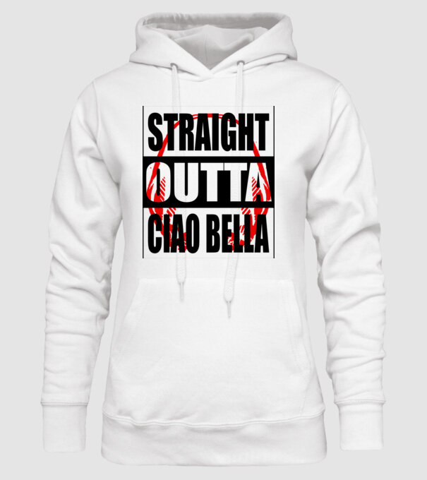 straight outta bella ciao model alb pe tricou
