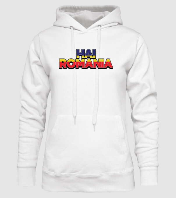 Subtitlu Hai Romania model alb pe tricou