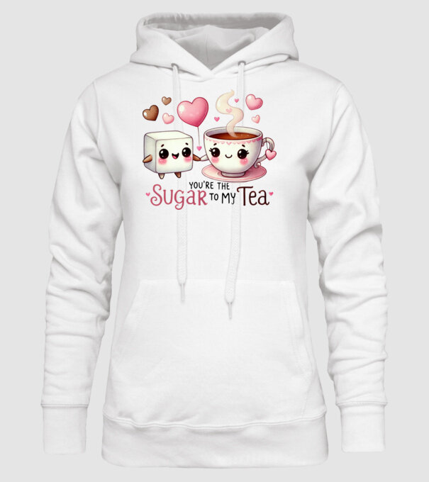Sugar to my Tea model alb pe tricou