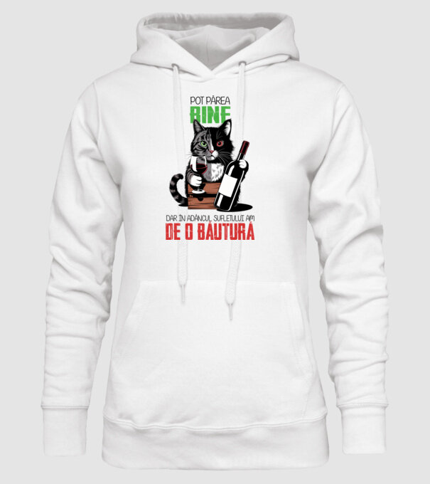 sunt bun pentru o băutură Alb model alb pe tricou