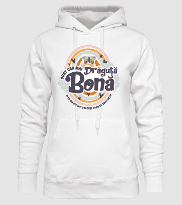Sunt cea mai drăguță bonă! ... și eu am cei mai drăguți copii de grădiniță! model alb pe tricou