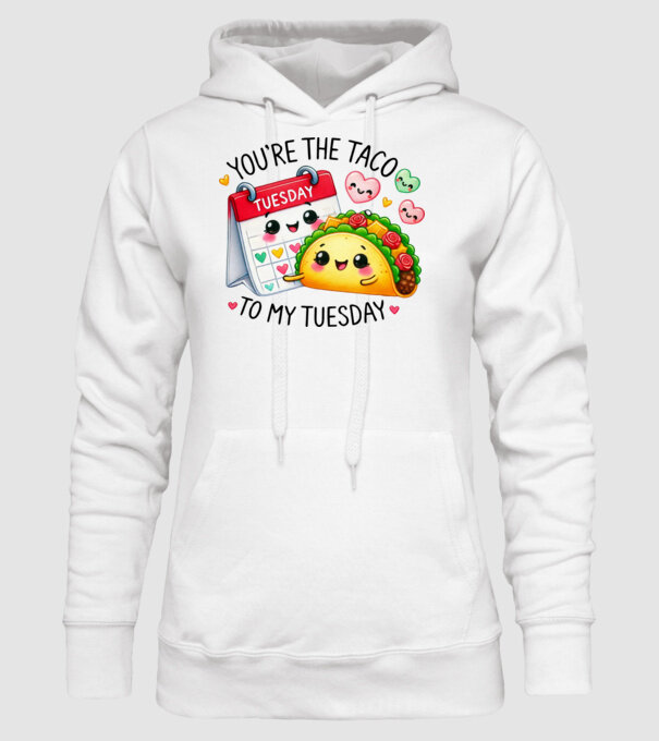 Taco to my Tuesday model alb pe tricou