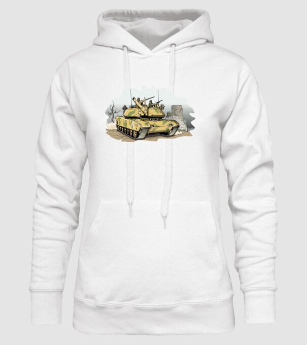 Tancuri model alb pe tricou